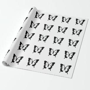 SCHWARZER SCHMETTERLING GESCHENKPAPIER