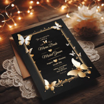 Schwarzer Schmetterling Hochzeitkarte