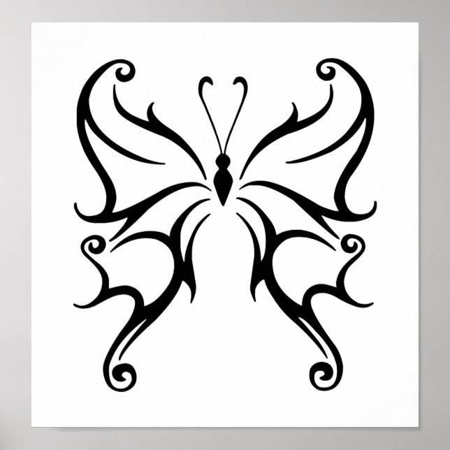 Schwarzer Schmetterling Poster (Vorne)