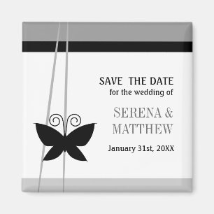 Schwarzer Schmetterling Save the Date Magnet