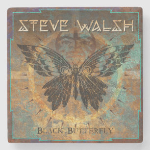 Schwarzer Schmetterlings-Untersetzer Steve Walsh Steinuntersetzer