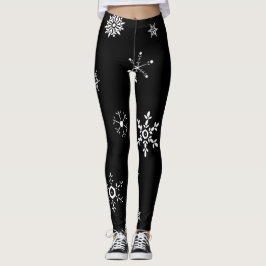 Schwarzer Schneeflocken Leggings