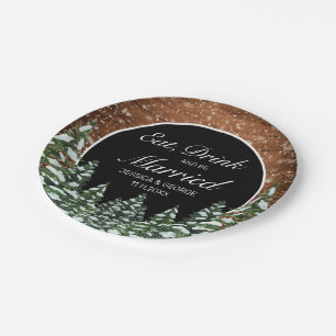 Schwarzer Schneewald essen Getränk Verheiratete Ho Pappteller