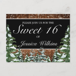 Schwarzer Schneewald & Waldkiefer Süß 16 Ankündigungspostkarte