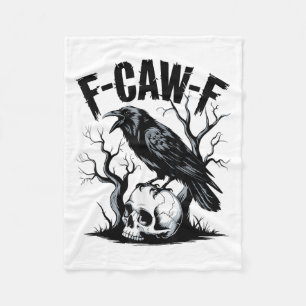 Schwarzer Schnitt, F-caw-f Funny Black Bird Fleecedecke
