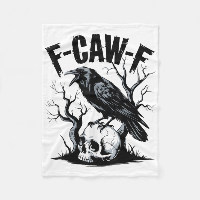 Schwarzer Schnitt, F-caw-f Funny Black Bird Fleecedecke (Vorderseite)