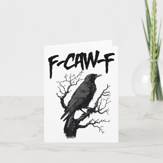 Schwarzer Schnitt, F-caw-f Funny Black Bird Karte (Vorderseite)