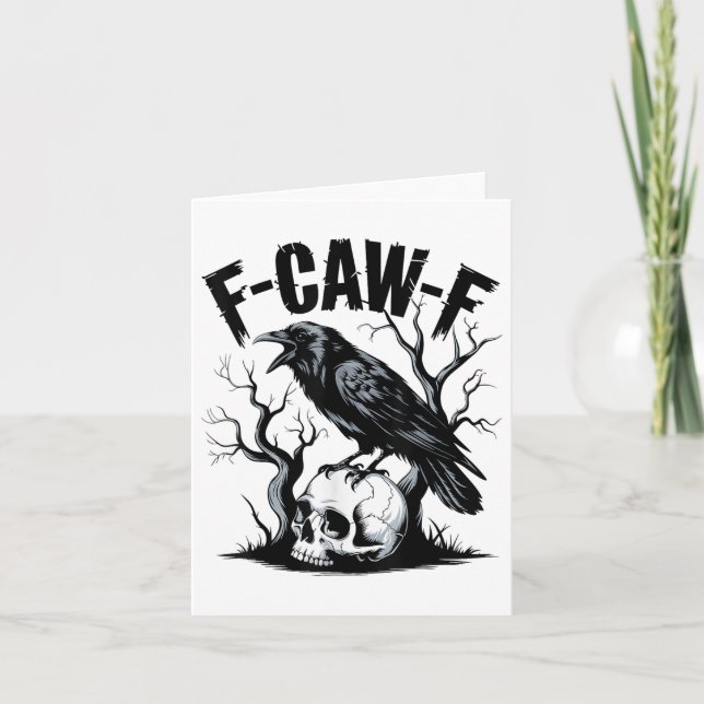 Schwarzer Schnitt, F-caw-f Funny Black Bird Karte (Vorderseite)