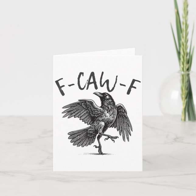 Schwarzer Schnitt, F-caw-f Funny Black Bird Karte (Vorderseite)