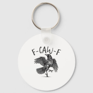 Schwarzer Schnitt, F-caw-f Funny Black Bird Schlüsselanhänger