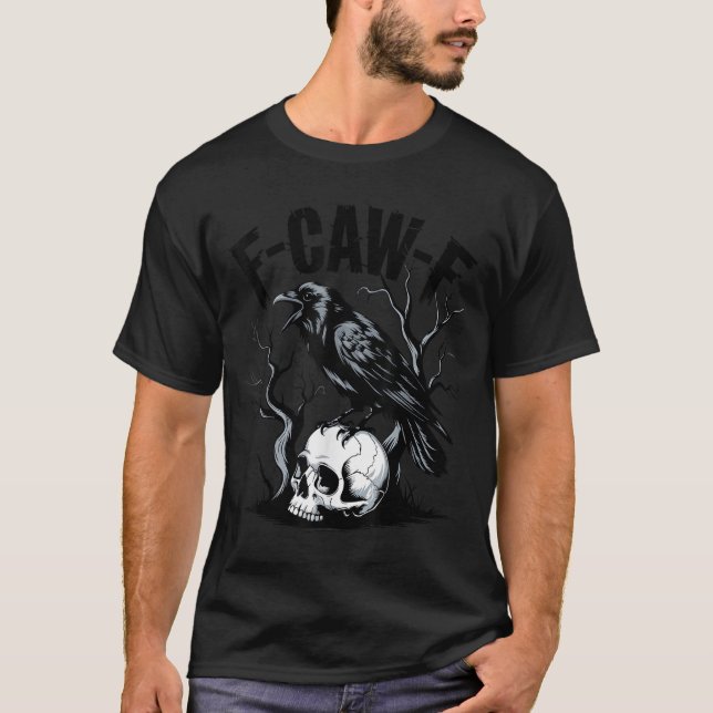 Schwarzer Schnitt, F-caw-f Funny Black Bird T-Shirt (Vorderseite)