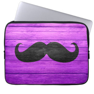 Schwarzer Schnurrbart aus Violett Laptopschutzhülle