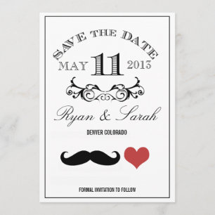 Schwarzer Schnurrbart-Hochzeit TAG 11 Save the Save The Date