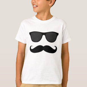 Schwarzer Schnurrbart und Sonnenbrille Humor-Gesch T-Shirt