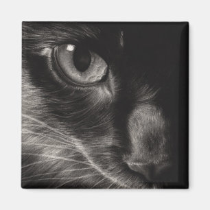 Schwarzer Schönheits-Katzen-Magnet Magnet