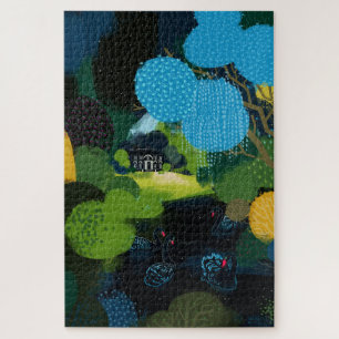 Schwarzer Schwan am See Puzzle