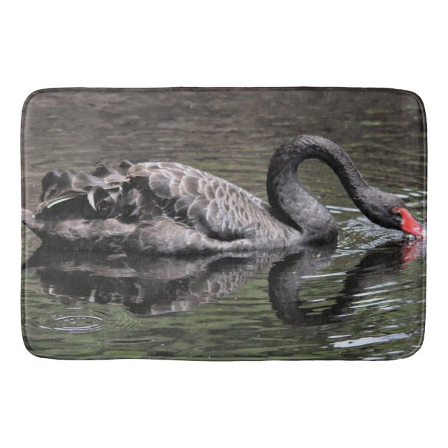 Schwarzer Schwan Badematte (Vorderseite)