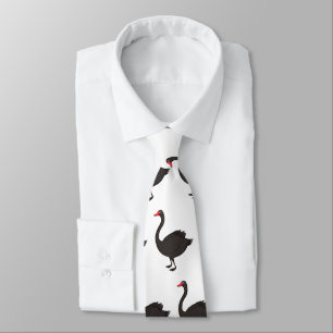 Schwarzer Schwan-Cartoon-Abbildung Krawatte