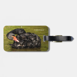Schwarzer Schwan im Teich Gepäckanhänger