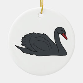 Schwarzer Schwan Keramik Ornament