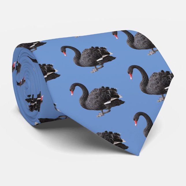 Schwarzer Schwan Krawatte (Gerollt)