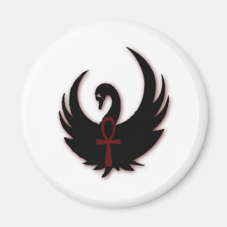 Schwarzer Schwan mit Ankh Magnet