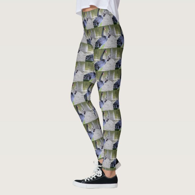 Schwarzer Schwan mit Babys, Leggings (Links)
