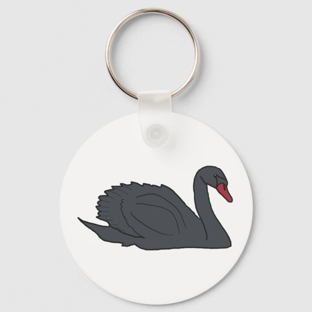 Schwarzer Schwan Schlüsselanhänger (Vorderseite)