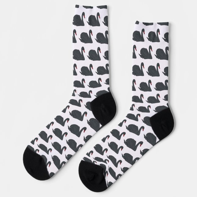 Schwarzer Schwan Socken (Linkes Detail)