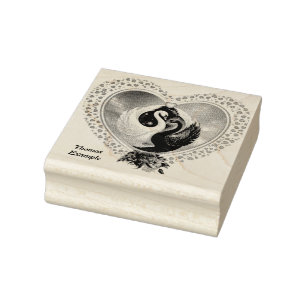 Schwarzer Schwan und weißer Schwan Gummistempel