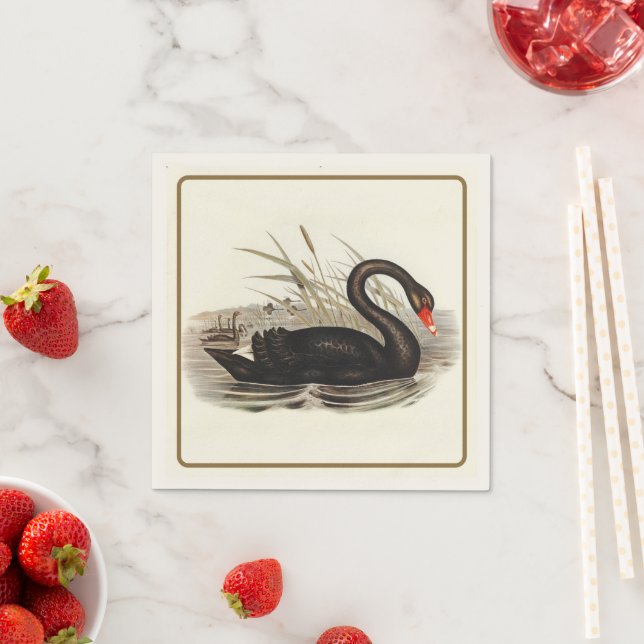 Schwarzer Schwan Vintag Serviette (Beispiel)