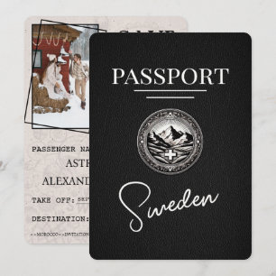 Schwarzer Schweden Reisepass Save The Date