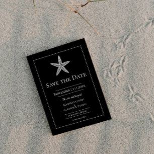 Schwarzer Seestern Monogramm Foto Save The Date