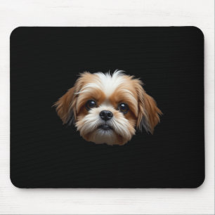 Schwarzer Shih Tzu Hund Shih Tzu Gesicht Mousepad