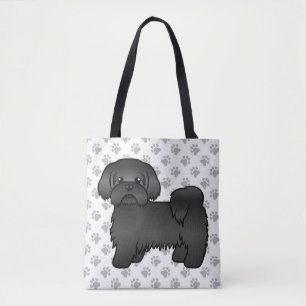 Schwarzer Shih Tzu Süßer Cartoon-Hund & Pfoten