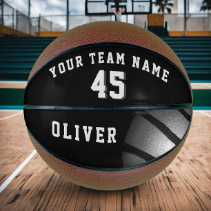 Schwarzer Silberball Spieler Team Name Nummer Basketball