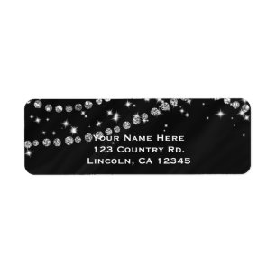 Schwarzer & Silberner Diamant Bling Glam Glitter