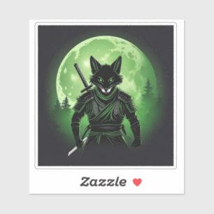 Schwarzer Silhouette Fox Aufkleber