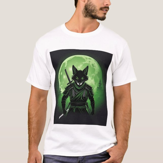 Schwarzer Silhouette Fox T-Shirt (Vorderseite)