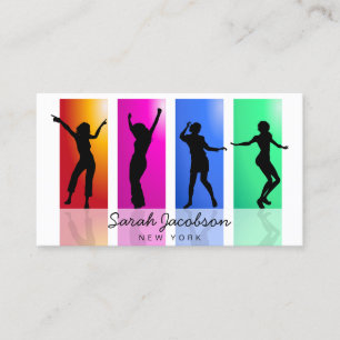 Schwarzer Silhouette-Tänzer Hip Hop Regenbogen Visitenkarte