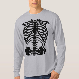 Schwarzer Skelett Brustkorb T-Shirt