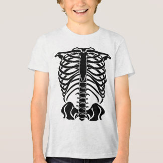 Schwarzer Skelett Brustkorb Tri-Blend Shirt