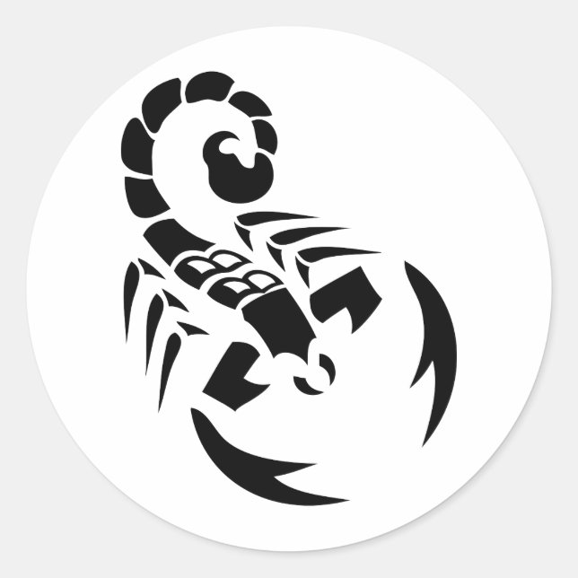 Schwarzer Skorpion Runder Aufkleber (Vorderseite)