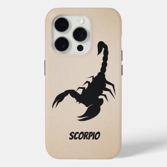 Schwarzer Skorpion Silhouette mit Name auf Sand Case-Mate iPhone Hülle (Rückseite)