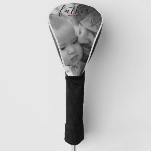 Schwarzer Skript-Vater hergestelltes Jahr-Foto Golf Headcover