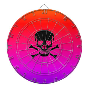 Schwarzer Skull-Neondartboard Dartscheibe