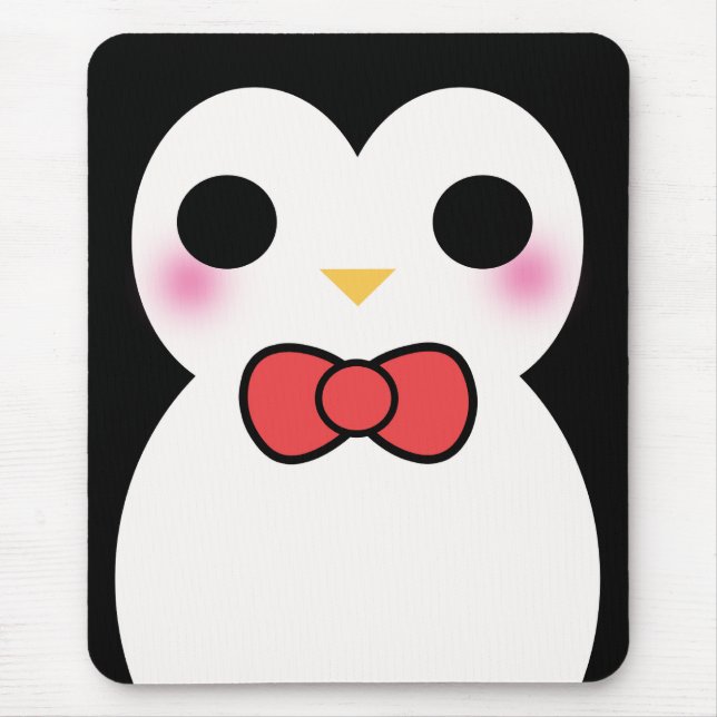Schwarzer Smokings-Pinguin Mousepad (Vorne)