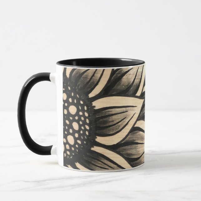 Schwarzer Sonnenblumenkaffee Tasse (Links)
