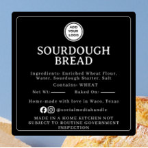 Schwarzer Sourdough-Zutaten-Cottage-Law-Aufkleber