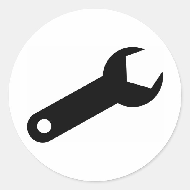 Schwarzer Spanner Runder Aufkleber (Vorderseite)